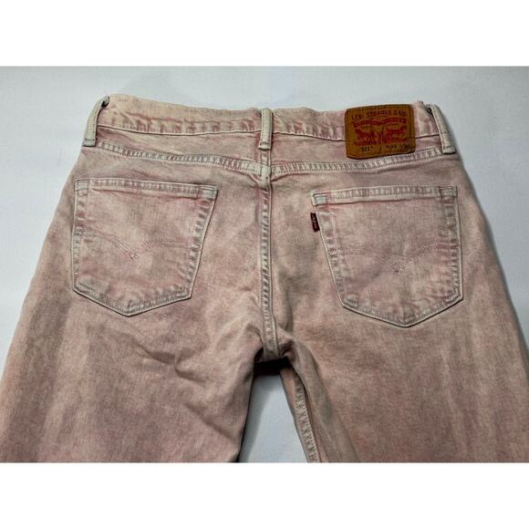 Levi's 511 Men's Slim Fit Straight Leg Pink Denim Jeans - Size 33x29 - Picture 4 of 7